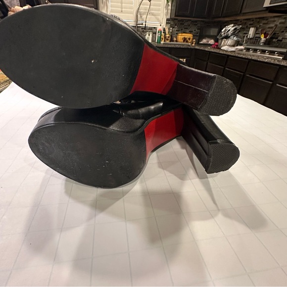 Red bottom platform heeled combat style boots | Size 9 (39EU) - Picture 5 of 10